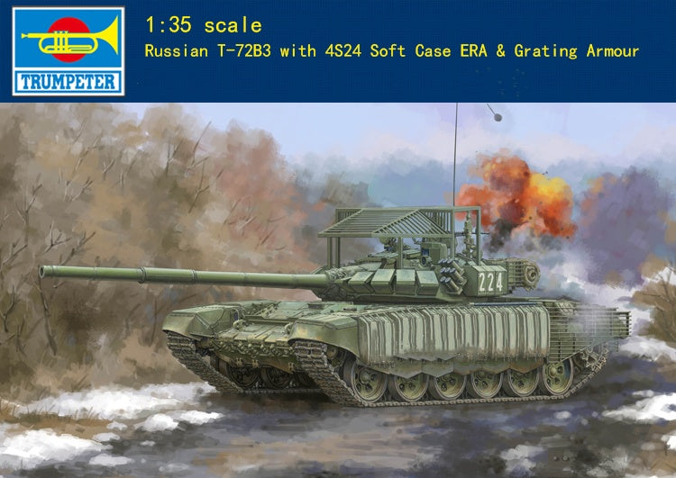 Trumpeter 09610 Russian T-72B3 with 4S24 Soft Case ERA & Grating Armou 1/35