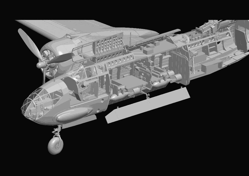 HK Model 01F015 1/48 DB-7B Boston III Type A Medium Bomber Aircraft Model Kit
