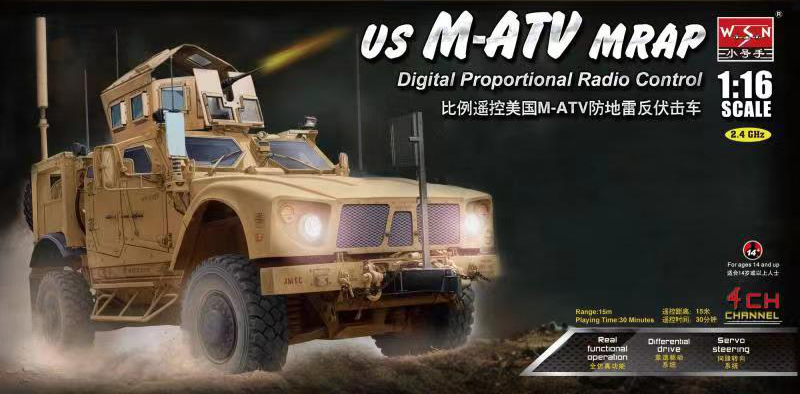 TRUMPETER 00814 1:16 US M-ATV MRAP Digital Proportional Radio Control model kit