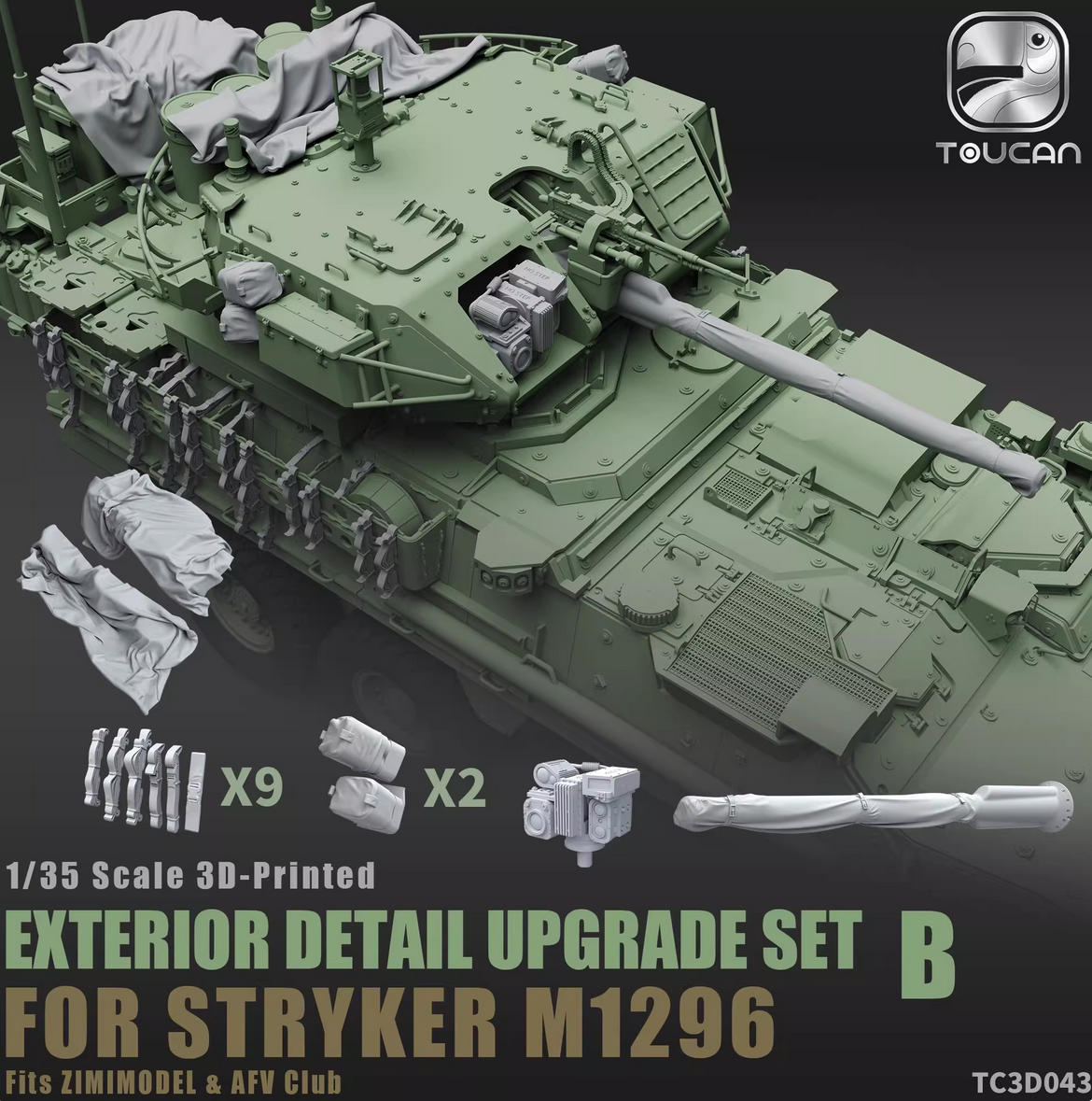 ZIMI&TOUCAN TC3D043 1/35 Stryker M1296 Exterior Detail Set B
For Zimi /AFV Club