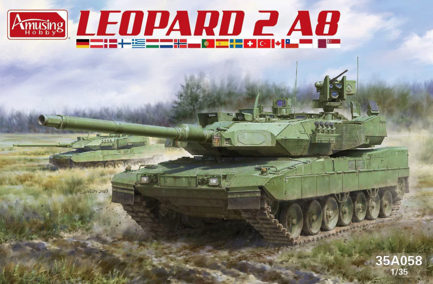 LEOPARD 2A8 MAIN BATTLE TANK Model Kit | Amusing Hobby 35A058 1/35