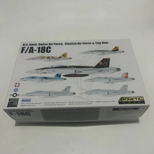 F/A-18C Model Kit 1/48 US Navy, Swiss AirForce, Finnish AirForce | Kinetic K48185 - ModelHives