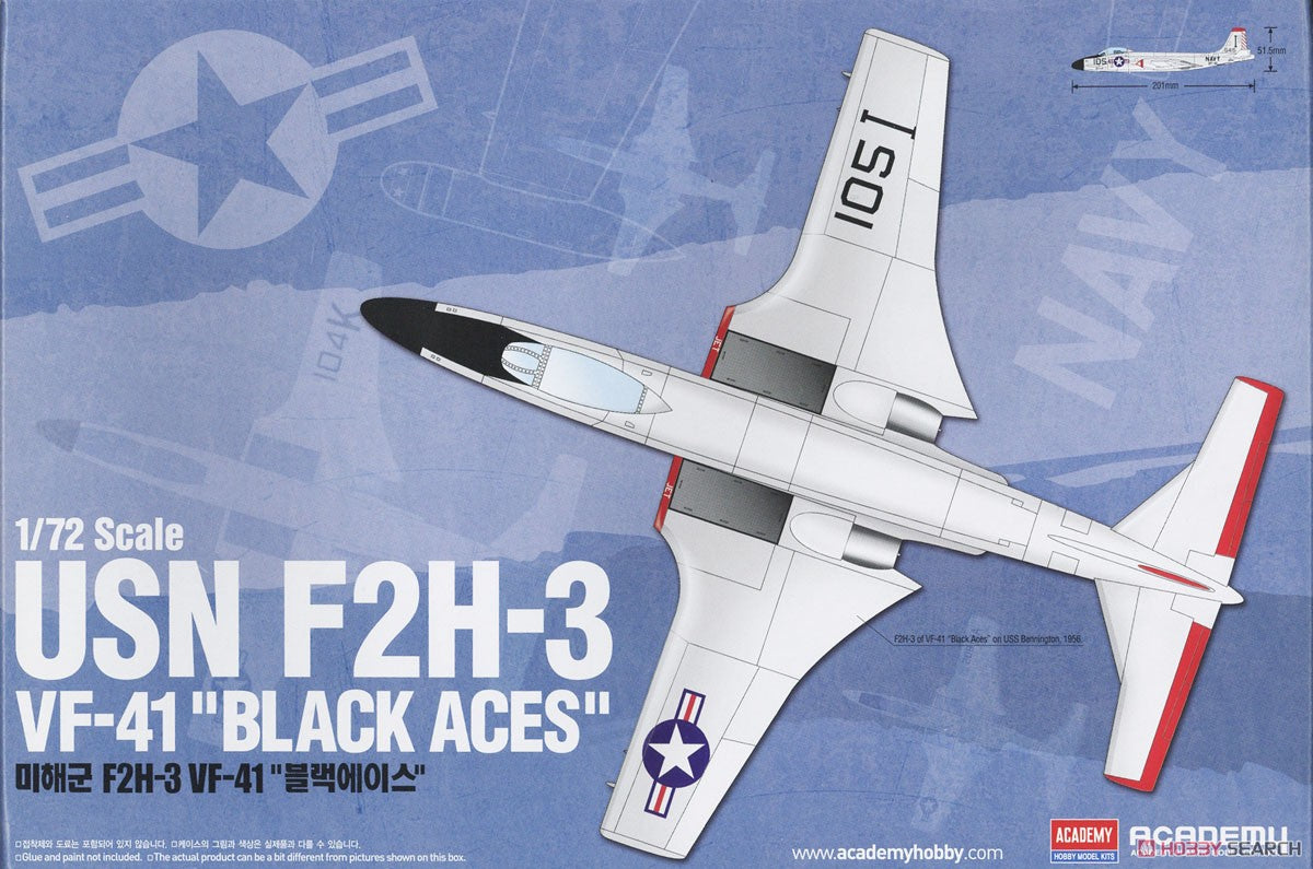 ACADEMY 12548 1/72 USN F2H-3 VF-41 "Black Aces" model kit