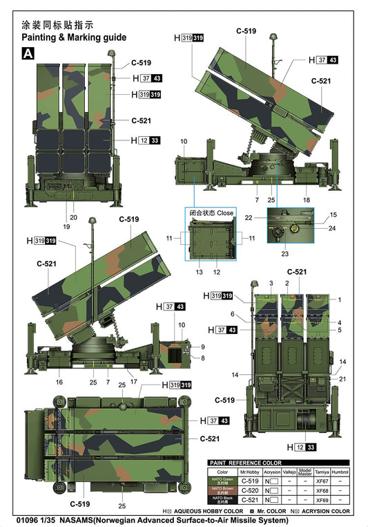 Trumpeter 01096 1:35 NASAMS(Norwegian Advanced Surface-to-Air Missile System)