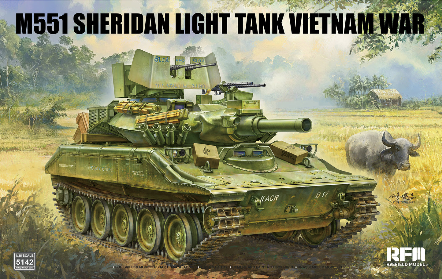RYEFIELD 5142 1/35 M551 Sheridan Light Tank Vietnam War Model Kit