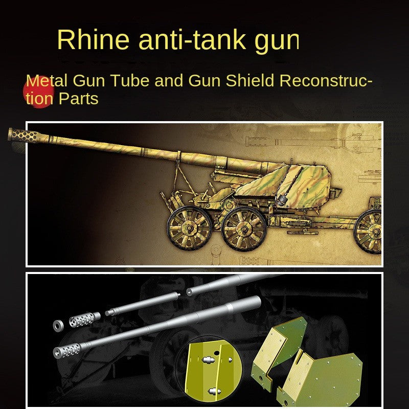 GreatWall L3523T+L3523 128MM K44 L/55 ANTI-TANK GUN w/Metal Barrel And Shield