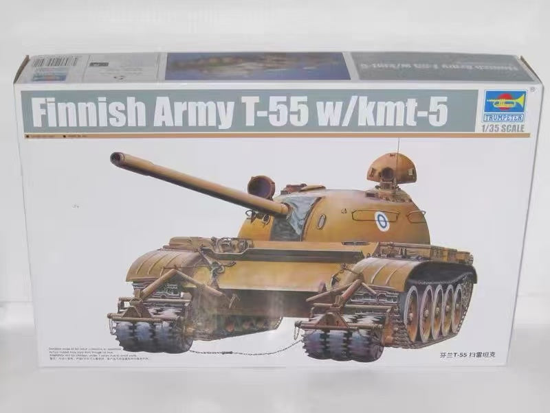 Trumpeter 1/35 00341 Finnish Army T-55 Tank Model with KMT-5