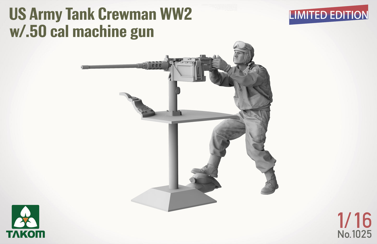 TAKOM 1025 1/16 Army Tank Crewman WW2 w/.50 cal Machine Gu "NO Original Box"