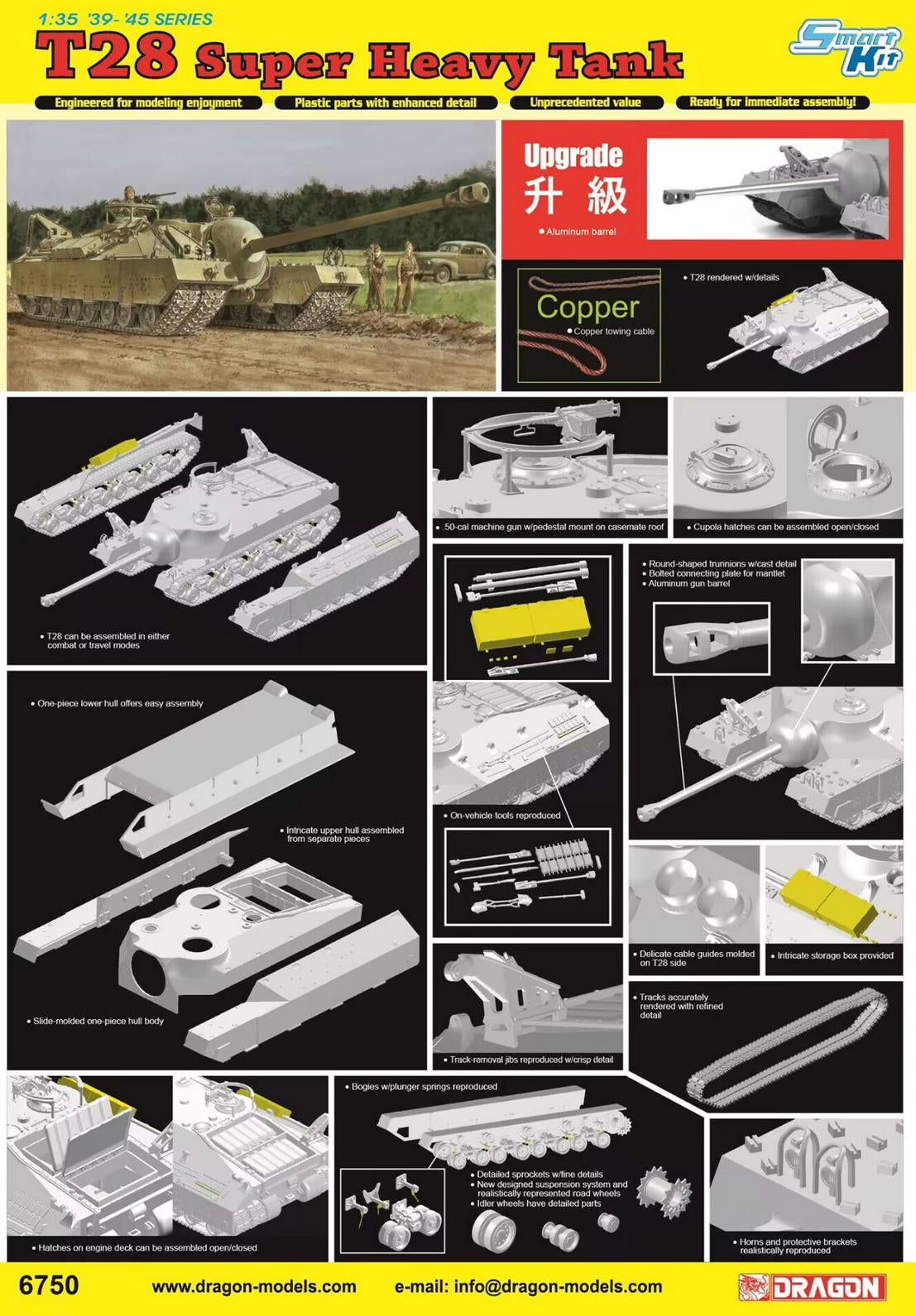 Dragon 6750 1/35 T-28 Super Heavy Tank-Assembly Model Kit New Upgrade