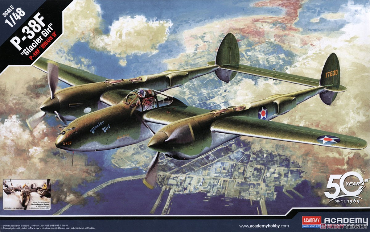 Academy 12208 1/48 P-38F Lightning `Glacier Girl` "Plastic model¡±