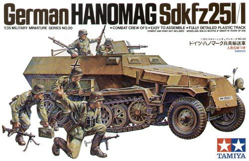 Tamiya 35020 1/35 Scale Hanomag Sd.Kfz. 251/1 Plastic Model Kit