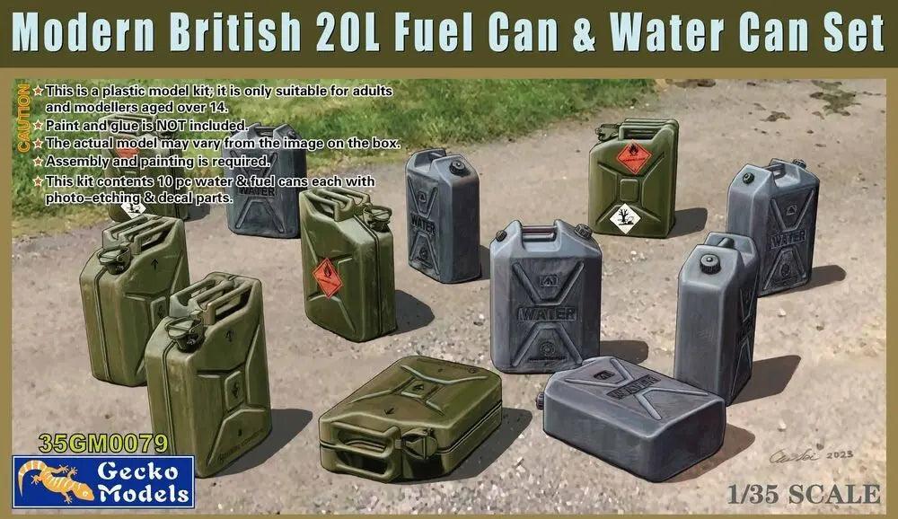 Gecko Models 35GM0079 1/35 Modern British 20L Fuel Can & Water Can Set ModelHive