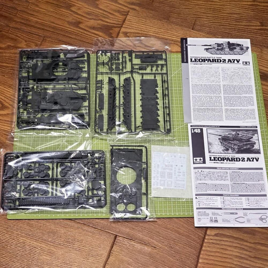 Tamiya TA32607 1/48 German MBT Tank Leopard 2 A7V Assemble Model Kit