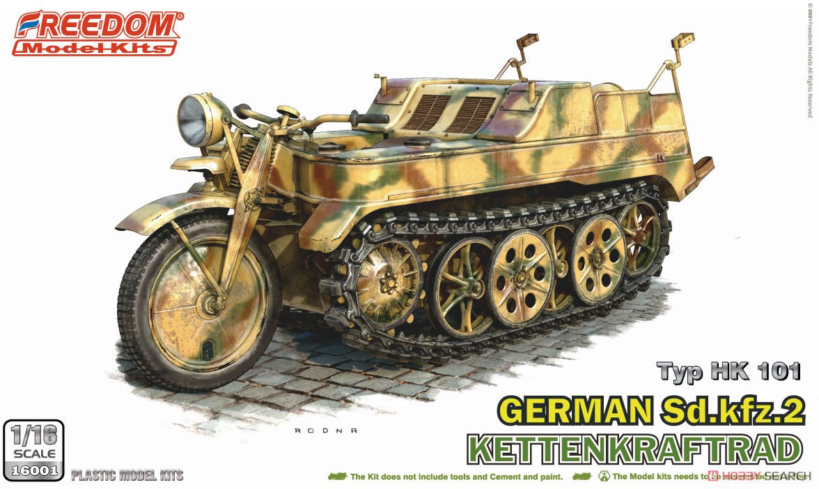 FREEDOM 16001 1/16 WW.II German Sd.kfz.2 Ketten Kraftrad Model Kit