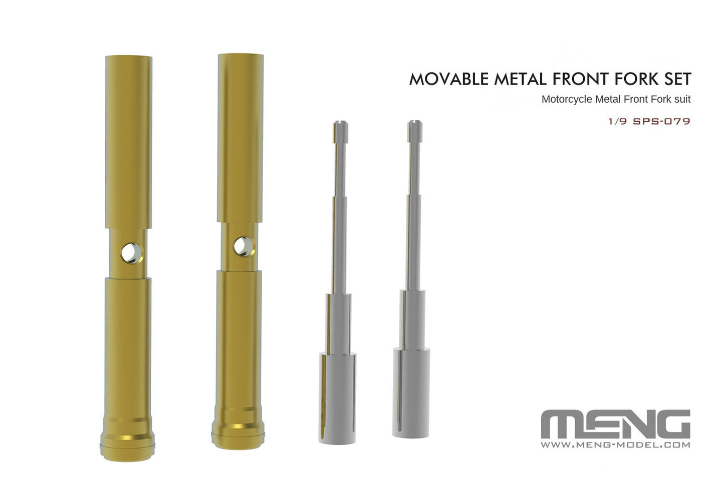MENG SPS-079 1/9 SCALE MOTORCYCLE SERIES Movable Metal Front Fork Set