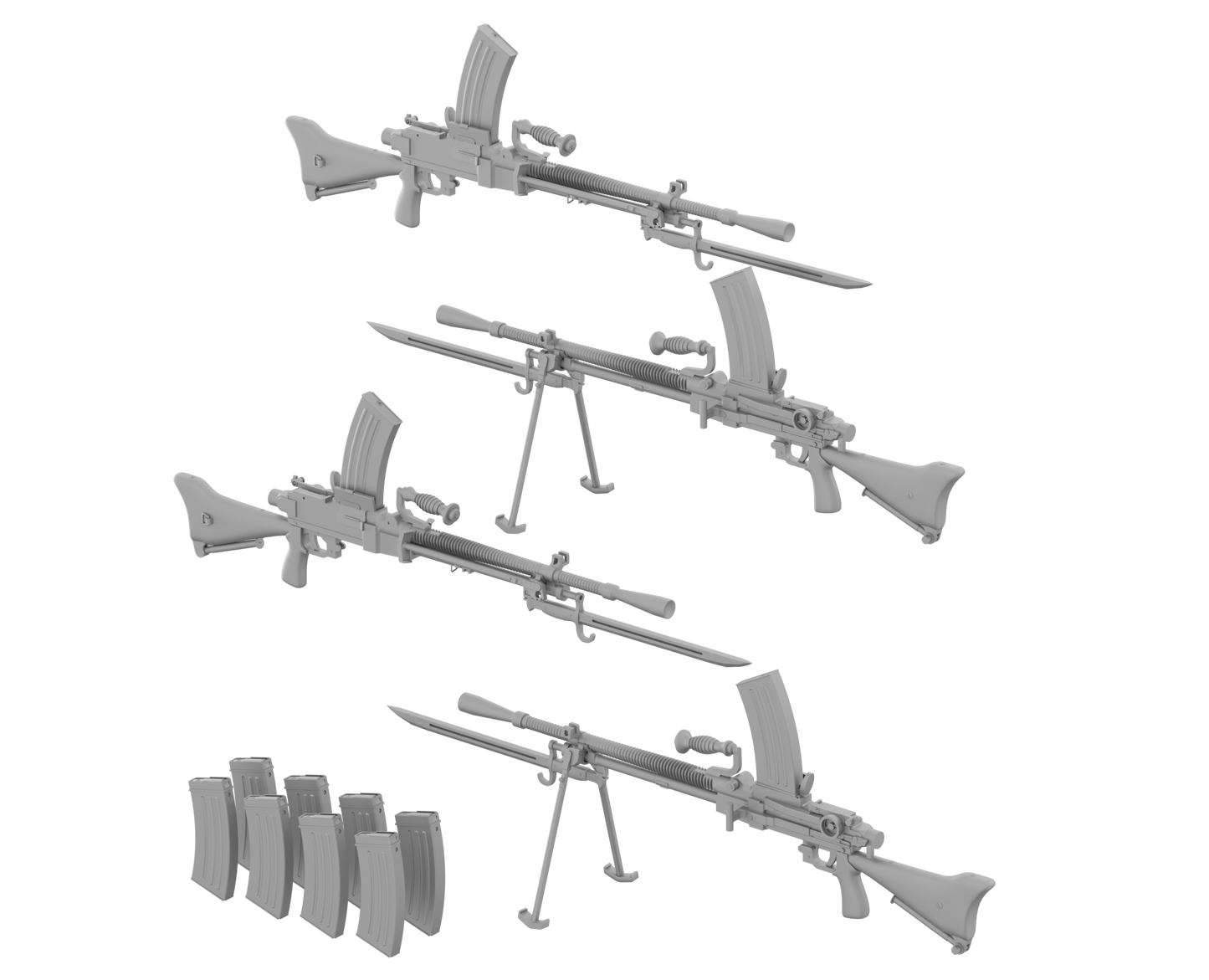 Rheinmetall 35077 1/35 Type 99 Light Machine Gun Bayonet Variant (4 with straps)