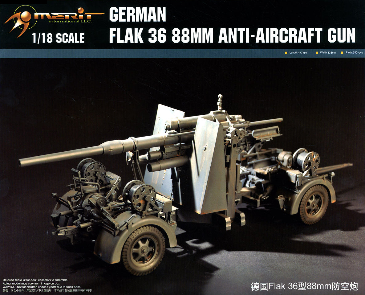 Trumpeter 61701 1:18 SCALE GERMAN FLAK 36 88MM ANTI-AIRCRAFT MODEL KIT