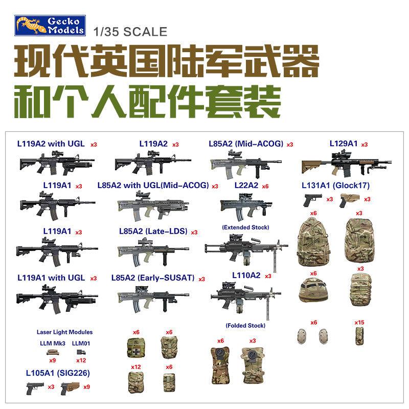 Gecko 1/35 modern British Army weapons and personal accessories kit 35GM0026 ModelHive