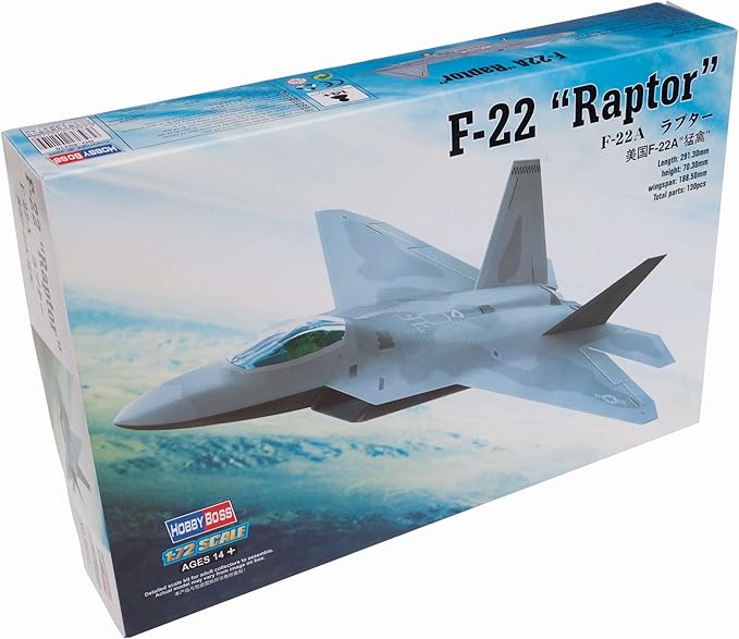 Hobbyboss 80210 1/72 F-22A Raptor Airplane Model Kit