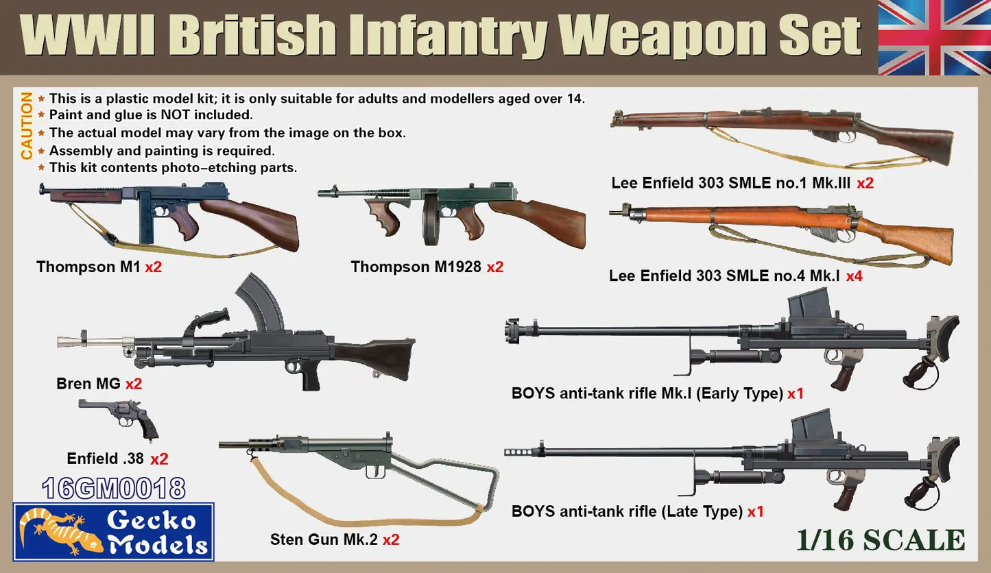 Gecko Models 16GM0018 1/16 WWII British Infantry Weapon Set ModelHive