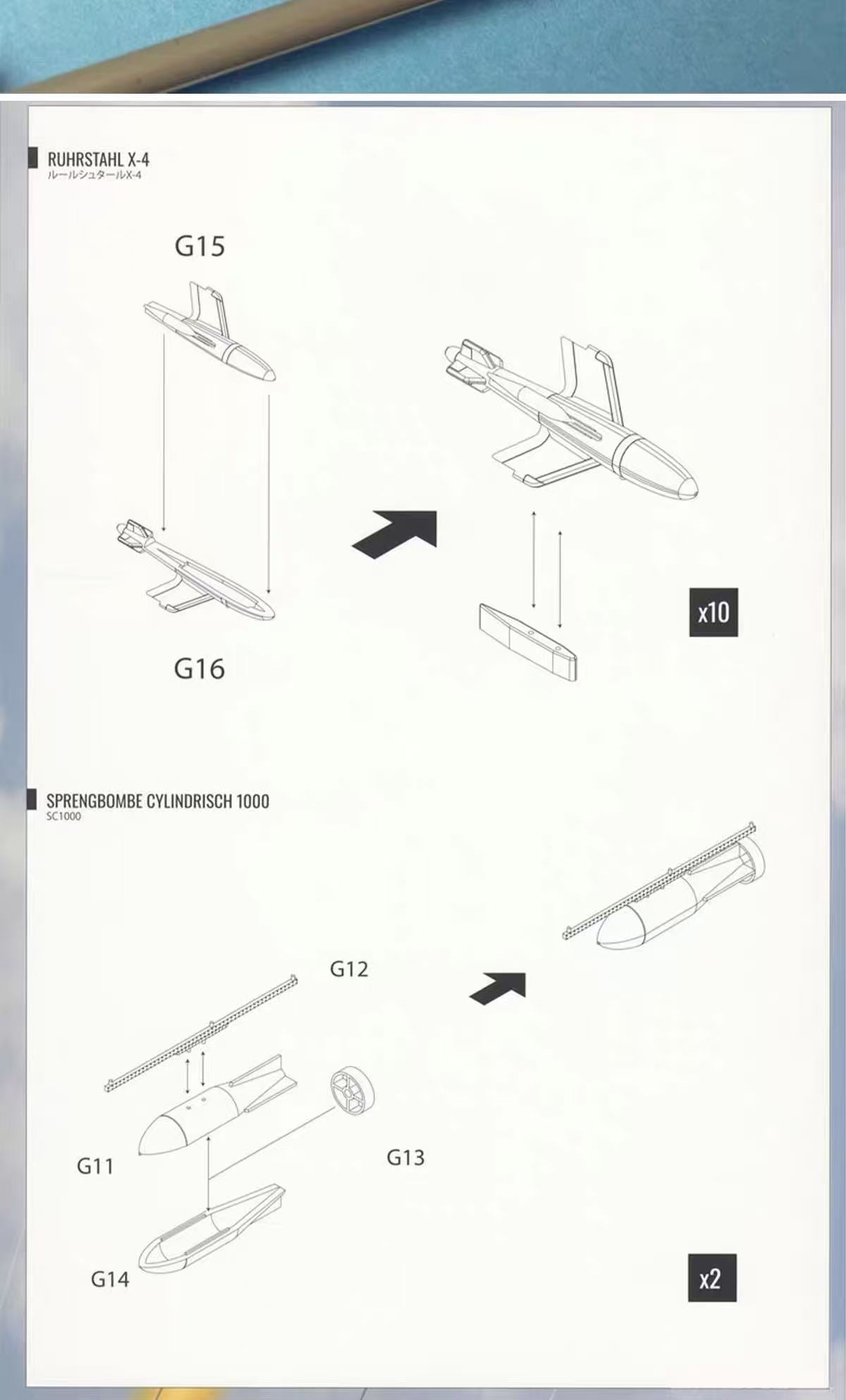 Collect Model UA72216 1/72 Scale German Luftwaffe Weapon Set 1 Plastic model