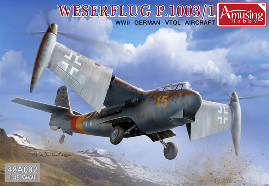 Amusing Hobby 48A002 1/48 Scale P.1003/1 WESERFLUG GERMAN VTOL AIRCRAFT - ModelHives
