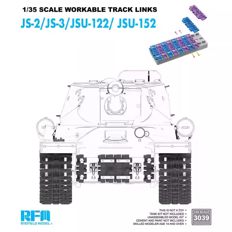 RYE FIELD RM3039 1/35 Scale Workable Track Links for JS-2/JS-3/JSU-122/JSU-152