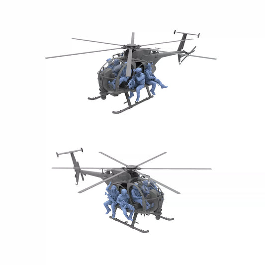 Zimi ZM50003 1/35 MH-6M Combat Team Aircraft Model Kit w/6 Figures 3D Print