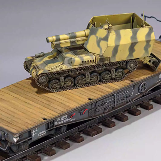 1/35 German 50t Type SSy45 Flatcar Schwerer Platformwagen(3in1)Tank Model Kit | Zimi ZM35076