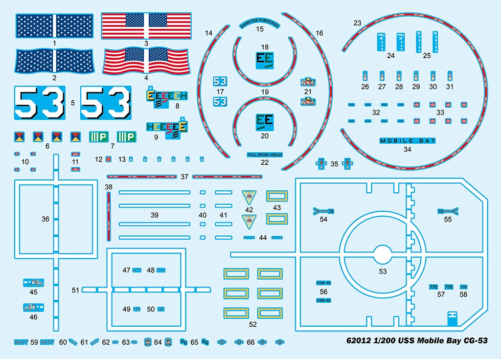 Trumpeter 62012 1:200 USS Mobile Bay CG-53 Cruiser Model Kit