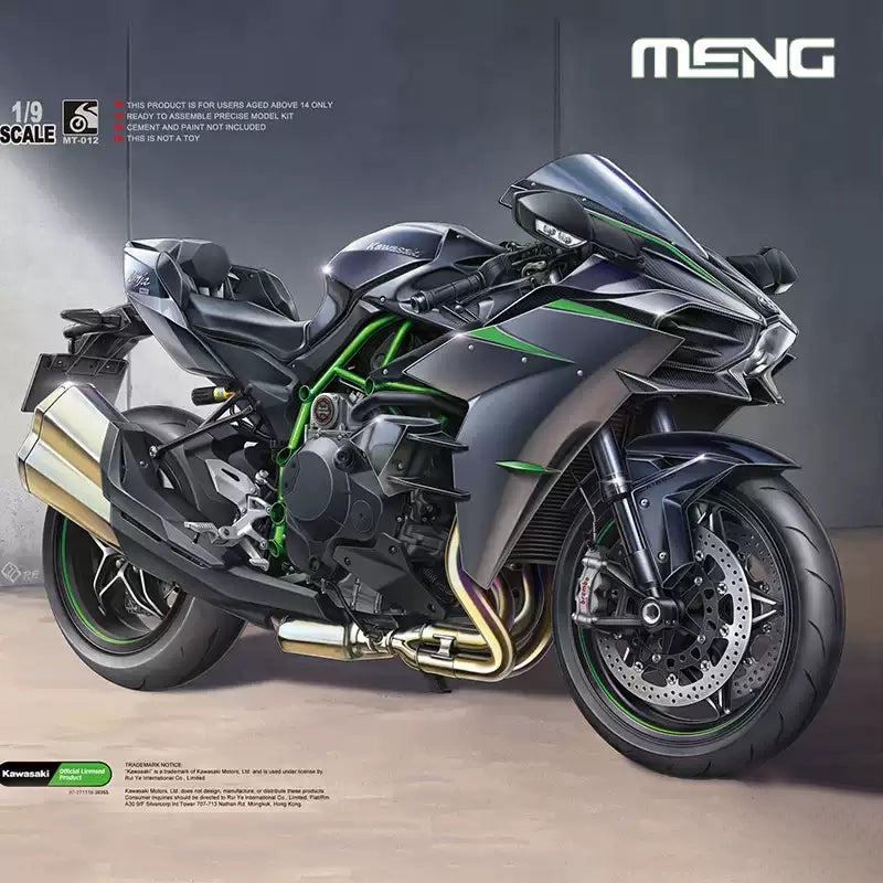 MENG MT-012 1/9 Kawasaki Ninja H2 Carbon Fiber Version Plastic Motorcycle Assembly Model Kit