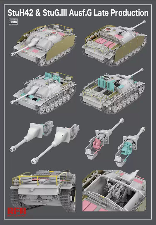 Rye Field RM-5086 1/35 StuH42 & StuG.III Ausf.G Late Tank Model Kit