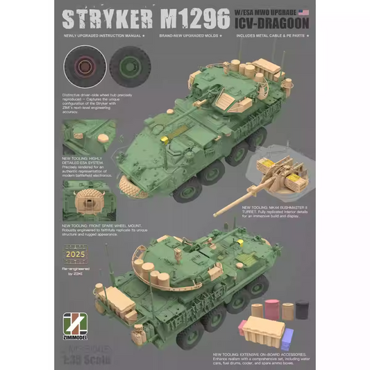 M1296 Stryker ICV-Dragoon w/ESA MWO Upgrade 1/35 Model Kit | Zimi Model ZM35046