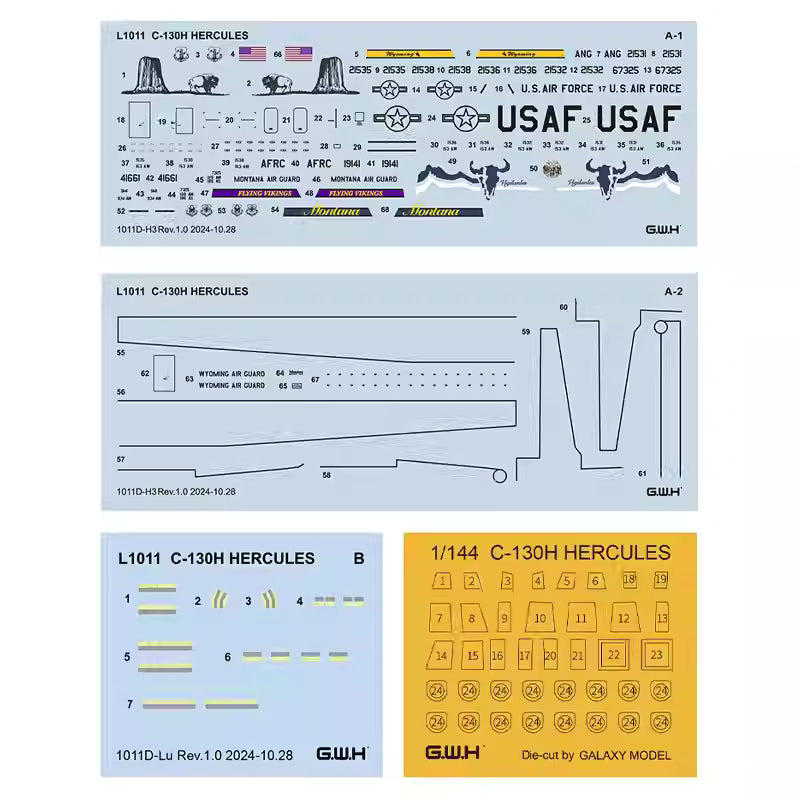 1/144 C-130H Hercules Model Kit W/internior (2 in 1) | Great Wall Hobby L1011