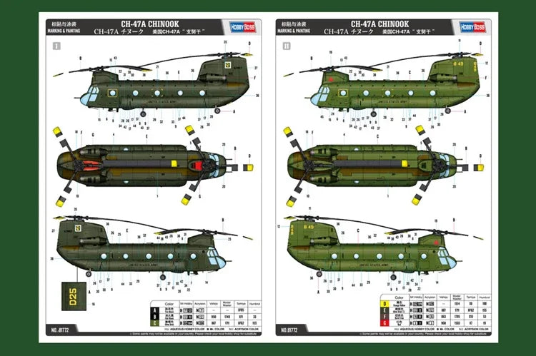 HobbyBoss 81772 1/48 Scale CH-47A CHINOOK Helicopter Model Kit - ModelHives