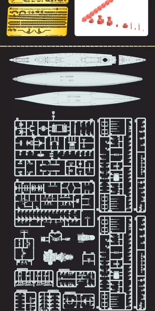 Discover the Flyhawk FH1168S 1/700 German Heavy Cruiser Admiral Scheer 1940 Deluxe Edition model kit, perfect for history enthusiasts and collectors.