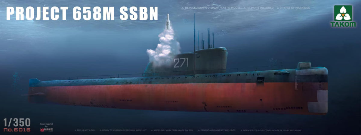 TAKOM 6016 1/350 Project 658M SSBN Submarine Model Kit