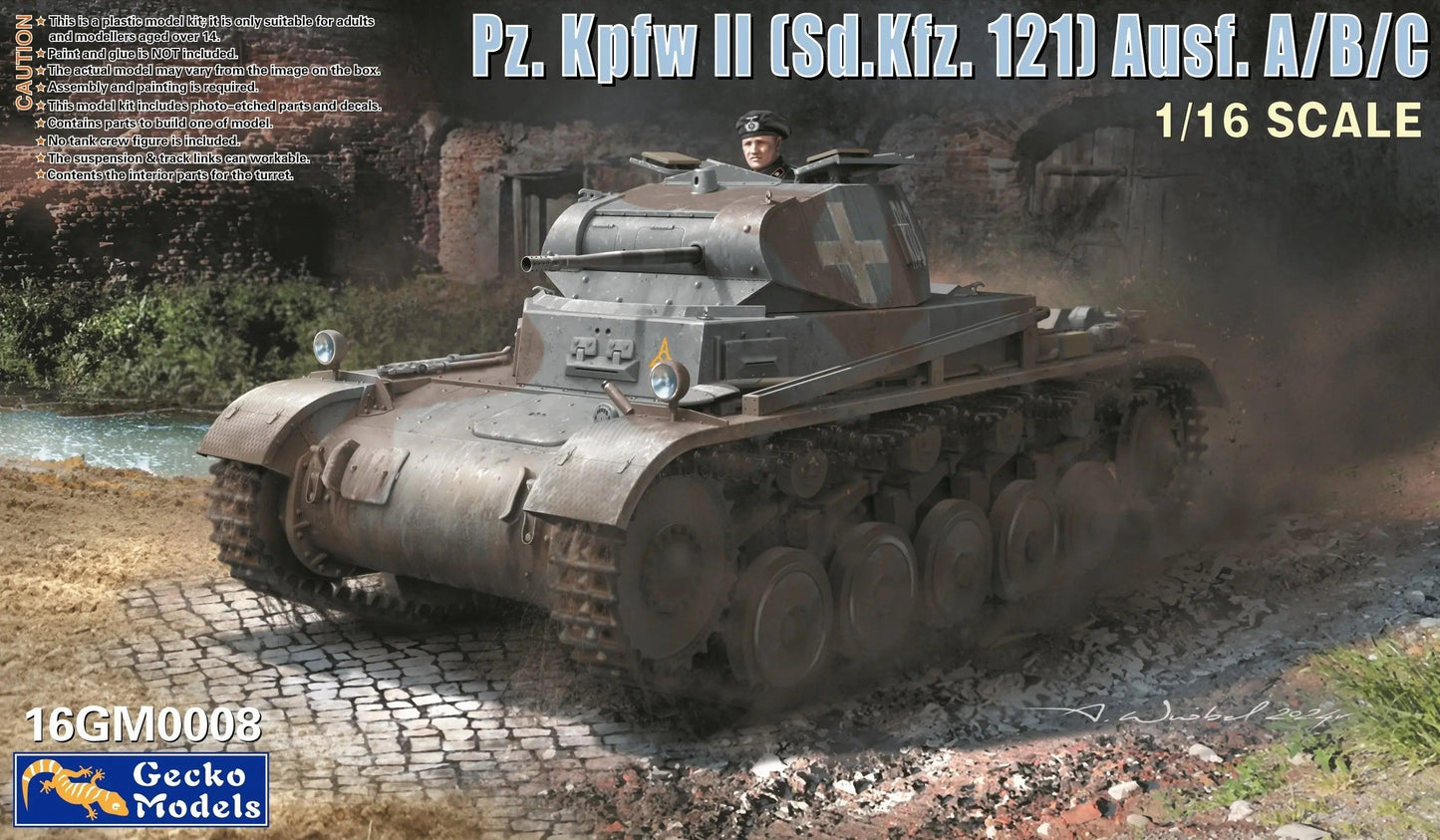 Gecko Models 16GM0008 1/16 Pz.Kpfw. II (Sd.Kfz.121) Ausf.c Model Kit ModelHive