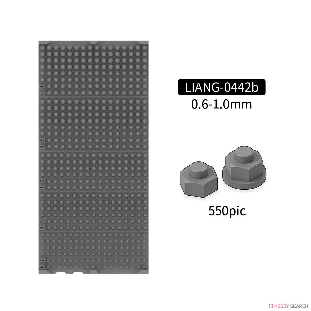 LIANG 0442B Model Nuts and Bolts B Set "0.6-1.0mm" "Plastic model"