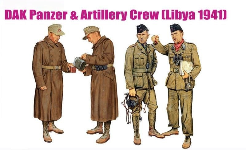 DRAGON 1/35 6693 DAK Panzer & Artillery Crew (Libya 1941) Model Kit NEW