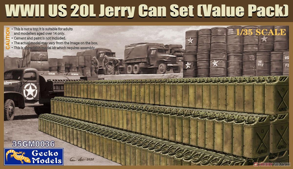 Gecko Models 35GM0036 1:35 Scale WWII US 20L Jerry Can Set Value Pack ModelHive