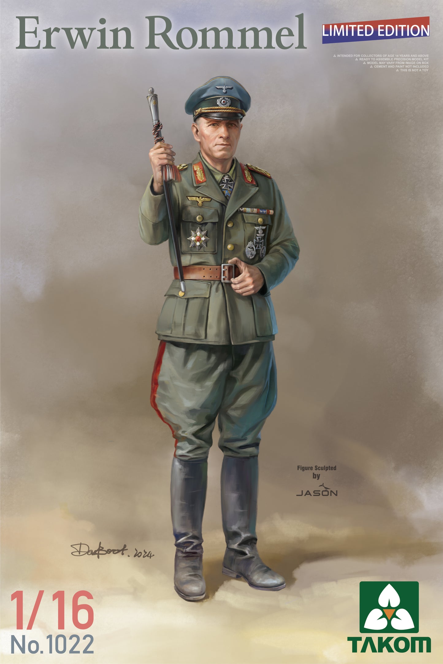 TAKOM 1022 1/16 Erwin Rommel (Limited Edition NO BOX£©Model Kit