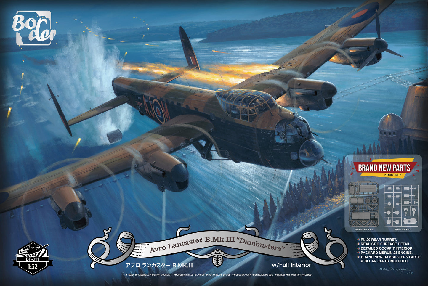Border 1/32 BF-011 Avro Lancaster B.Mk.III "Dambusters" w/full Interior