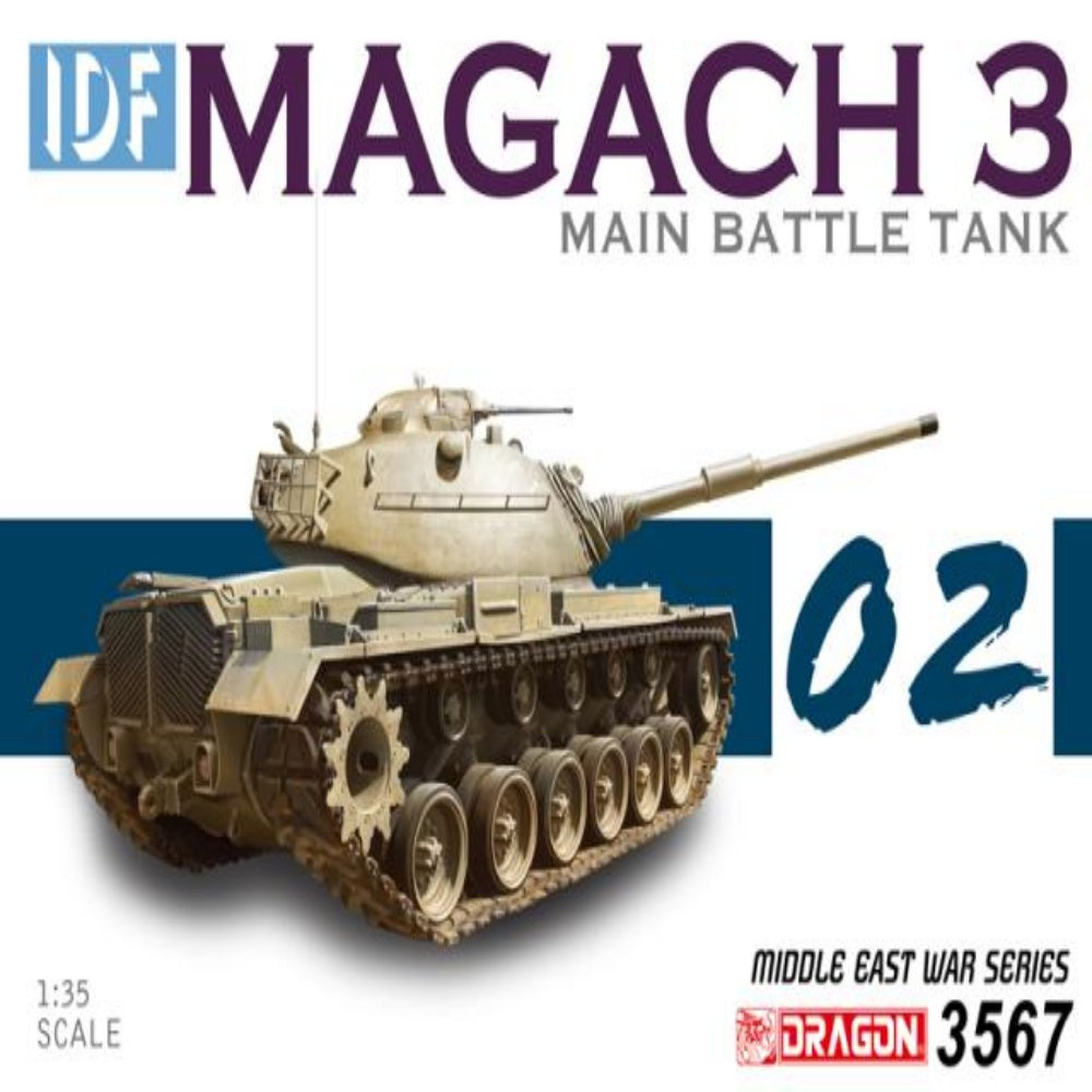 Find the DRAGON 3567 1/35 Six-Day War IDF Magach 3 Tank Model Kit