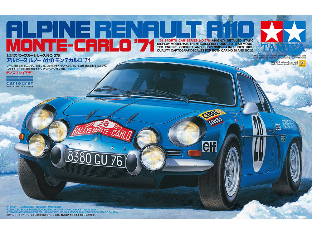 Tamiya 24278 1/24 SCALE ALPINE RENAULT A110 MONTE-CARLO '71 MODEL KIT