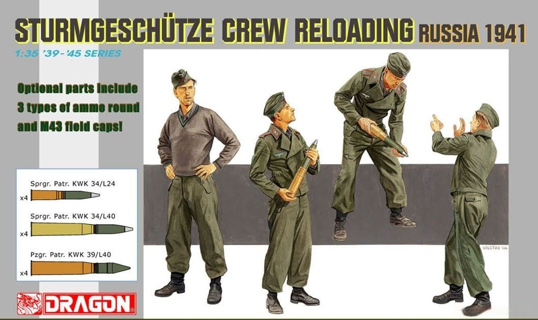 DRAGON 1/35 6192 Sturmgeschutze Crew Reloading Russia 1941 Model Kit NEW