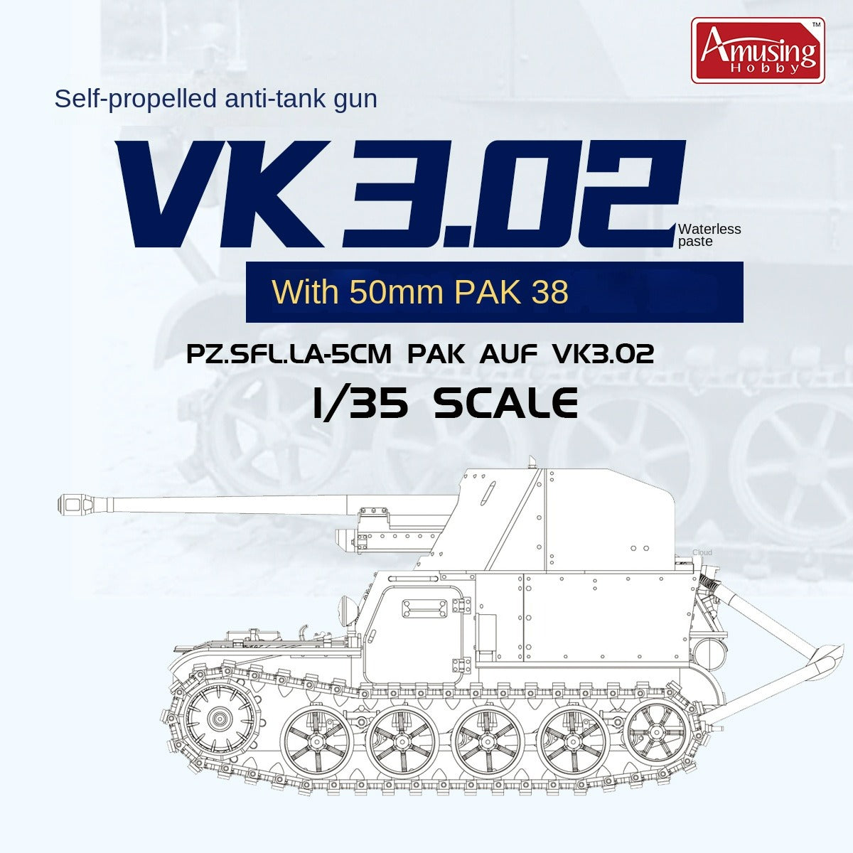 Amusing Hobby 35B005 1/35 Pz.SfL. LA-5cm PaK Auf VK3.02 Tank Destroyer