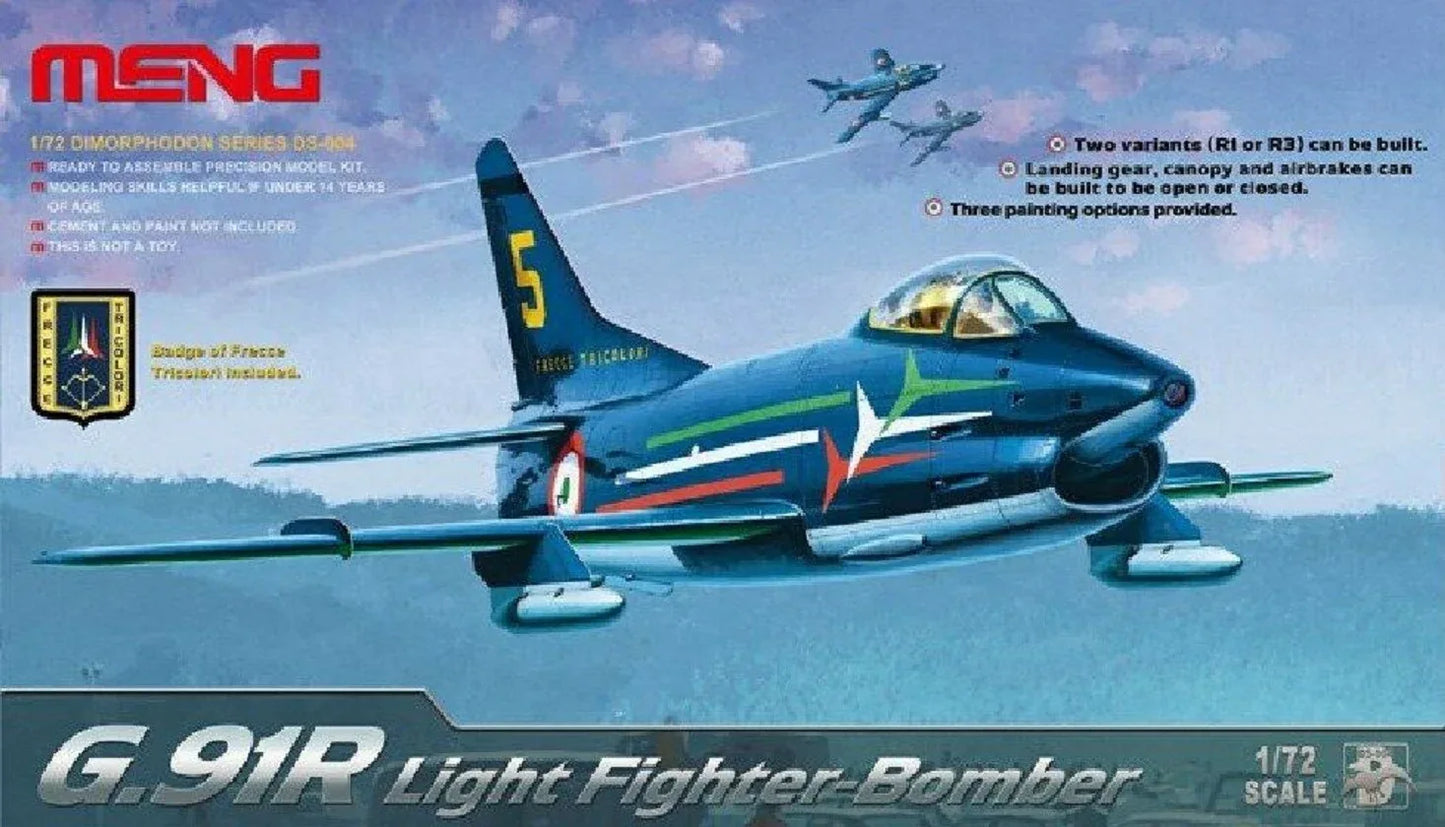 Meng Model 1/72 DS-004 Fiat G.91R Light Fighter-Bomber Kit - ModelHives