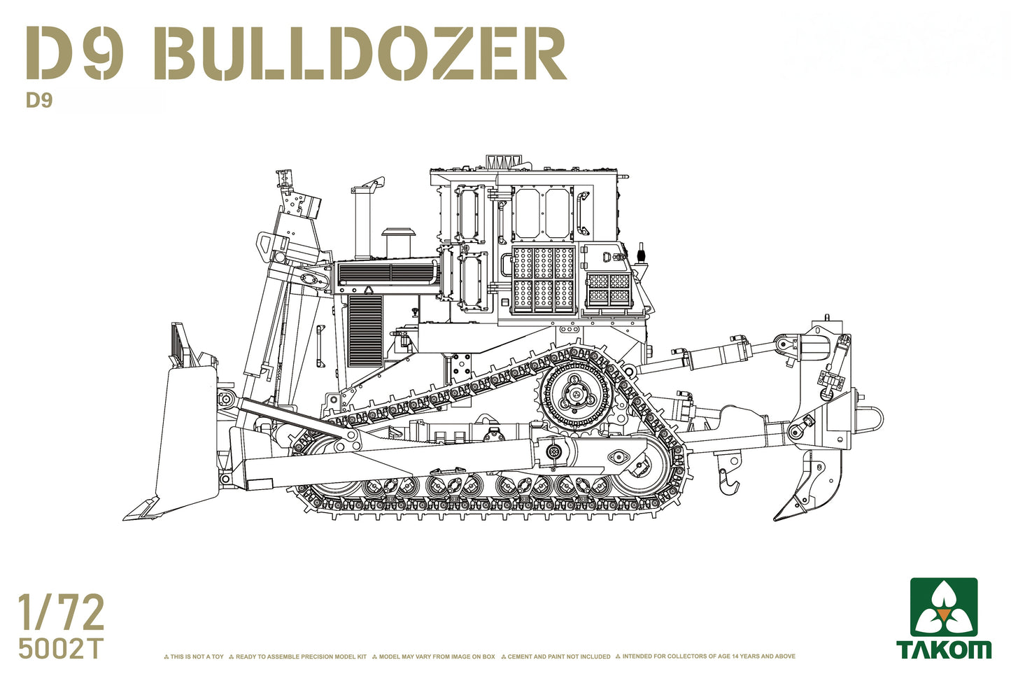TAKOM 5002T 1/72 US D9R Military Armored Bulldozer Exhibition Limited Edition