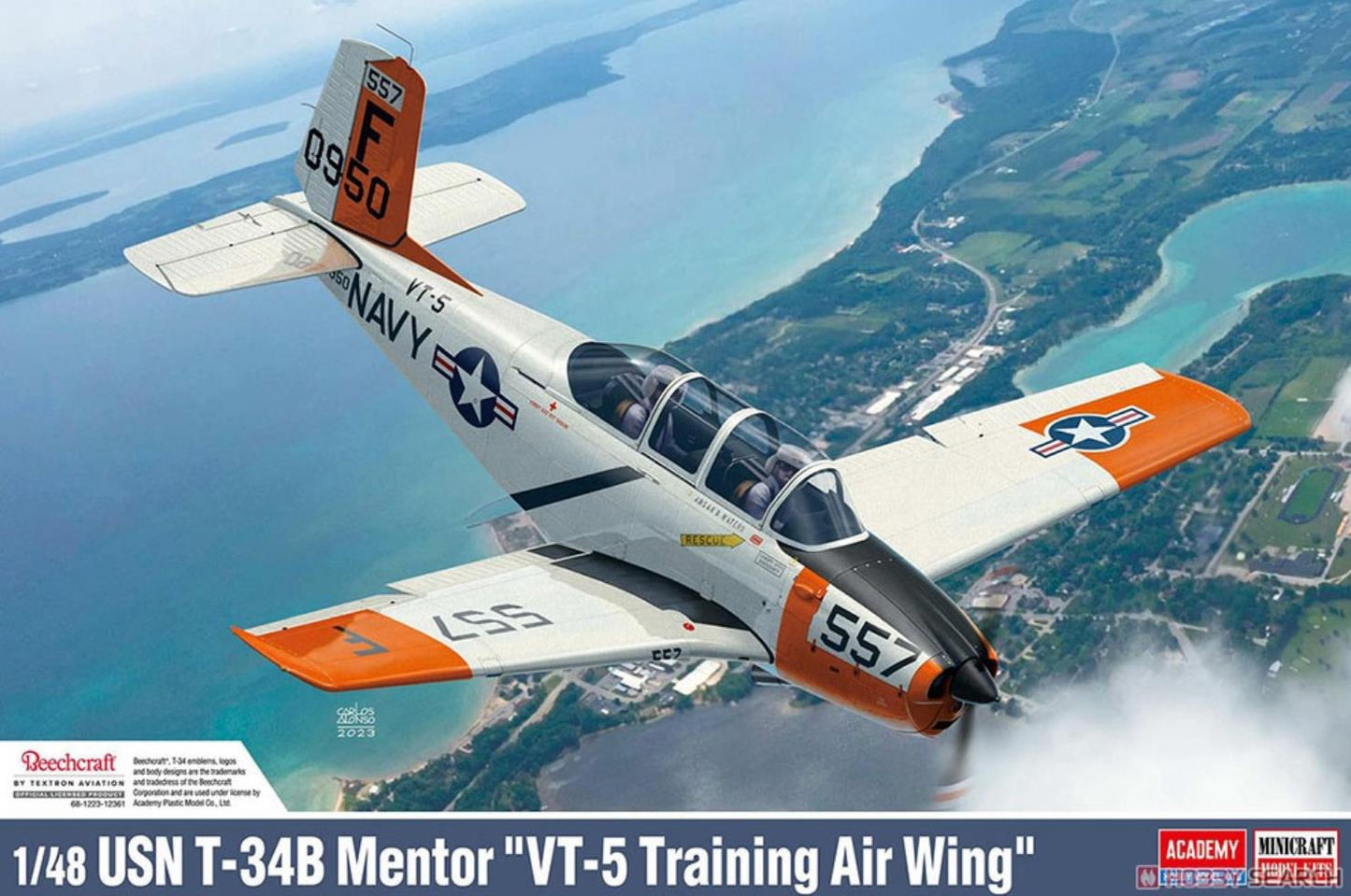 ACADEMY AC12361 1/48 Scale USN T-34B Mentor `VT-5 Training Air Wing` Model Kit